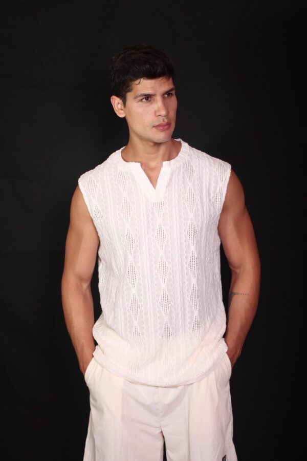 Camiseta artesanal beige